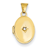 14kt Yellow Gold 1/2in Diamond Oval Locket