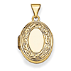 14kt Yellow Gold 17mm Oval Scroll Border Locket