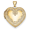14kt Yellow Gold 21mm Ornate Heart Locket
