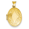 14kt Yellow Gold 21mm Ornamental Oval Locket