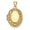 14kt Yellow Gold 21mm Oval Locket with Hearts