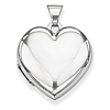 14kt White Gold 7/8in Polished Heart Shaped Domed Locket