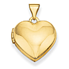 14kt Yellow Gold 5/8in Plain Heart Locket