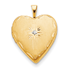 14kt Yellow Gold 3/4in Cross Heart Locket with Diamond Accent