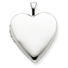 14kt White Gold 20mm Plain Polished Heart Locket