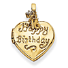 14kt Yellow Gold 15mm Heart Happy 16th Birthday with CZ Locket