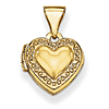 14kt Yellow Gold Tiny Heart Scrolled Locket 10mm