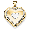 14k Two-tone Gold Heart Locket with Key Charm 21mm