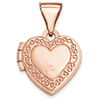 14kt Rose Gold Polished 10mm Heart-Shaped Scrolled Locket