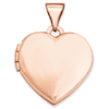 14kt Rose Gold 15mm Plain Heart Locket