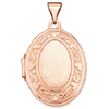 14kt Rose Gold 7/8in Oval Locket with Hearts