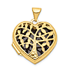 14k Yellow Gold Cut-out Tree Heart Locket