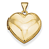 14kt Yellow Gold 3/4in Plain Heart Locket