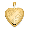 14k Yellow Gold Floral Heart Locket 5/8in