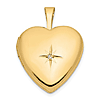 14kt Yellow Gold Heart Locket with .01 ct Diamond Star Accent
