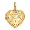 14k Yellow Gold and Rhodium Diamond Heart Tree of Life Heart Locket