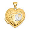 14k Yellow Gold and Rhodium Key to My Heart Reversible Heart Locket