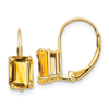 14k Yellow Gold 1.9 ct tw Emerald Cut Citrine Earrings
