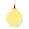 14kt Yellow Gold 1/2in Round Engravable Charm