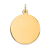 14k Yellow Gold Round Engravable Pendant 3/4in