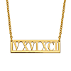 14k Yellow Gold Design Your Roman Numeral Bar Necklace