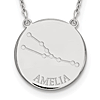 Sterling Silver 3/4in Taurus Constellation Disc Engravable Necklace
