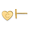 14k Yellow Gold Initial Heart Earrings
