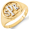 Gold Plated Sterling Silver Monogram Signet Ring