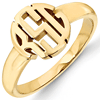 Gold Plated Sterling Silver Circle Monogram Ring