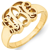 Gold Plated Sterling Silver Interlocking Monogram Ring
