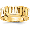 Gold Plated Sterling Silver Large Block Letters Name Ring