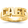 Gold Plated Sterling Silver Block Letters Name Ring