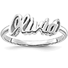 Sterling Silver Script Letters Name Ring