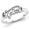 Sterling Silver Script Letters Fancy Name Ring