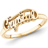Gold Plated Sterling Silver Script Letters Fancy Name Ring