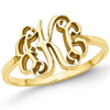 14kt Yellow Gold Ladies' Slender Script Monogram Ring