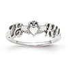 14kt White Gold Initials and Claddagh Designer Ring