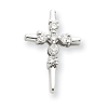 14kt White Gold 1/2in Diamond Cross Slide Pendant
