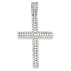 14k White Gold 1 ct Diamond Latin Cross Pendant 1 3/4in