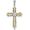 14k Two-tone Gold 1/3 ct Diamond Passion Cross Pendant