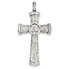 14k White Gold 1.7 ct tw Diamond Cross Pendant 1 15/16in