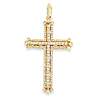 14kt Yellow Gold Diamond 2in Budded Cross Pendant