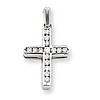 14k White Gold 1/6 ct tw Diamond Latin Cross Pendant