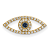 14k Yellow Gold Sapphire Evil Eye Pendant with Diamonds