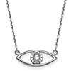 14k White Gold Small .09 ct tw Diamond Evil Eye Necklace