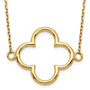 14k Yellow Gold Small Open Clover Necklace