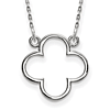 14k White Gold Small Quatrefoil Necklace