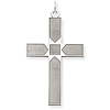 14k White Gold Laser Designed Cross Pendant with Square