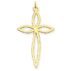 14k Yellow Gold Laser Cut Passion Cross Pendant 1.25in