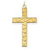 14kt Yellow Gold 1in Cross Pendant with Hearts